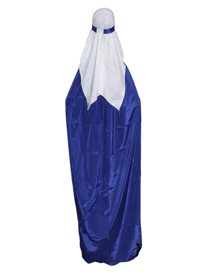 كاكو فانسي دريسيس زي تنكري للأم مريم العذراء لعيد الميلاد من كاكو - أبيض وأزرق، مقاس 3-4 سنوات، للبنات - Image 4